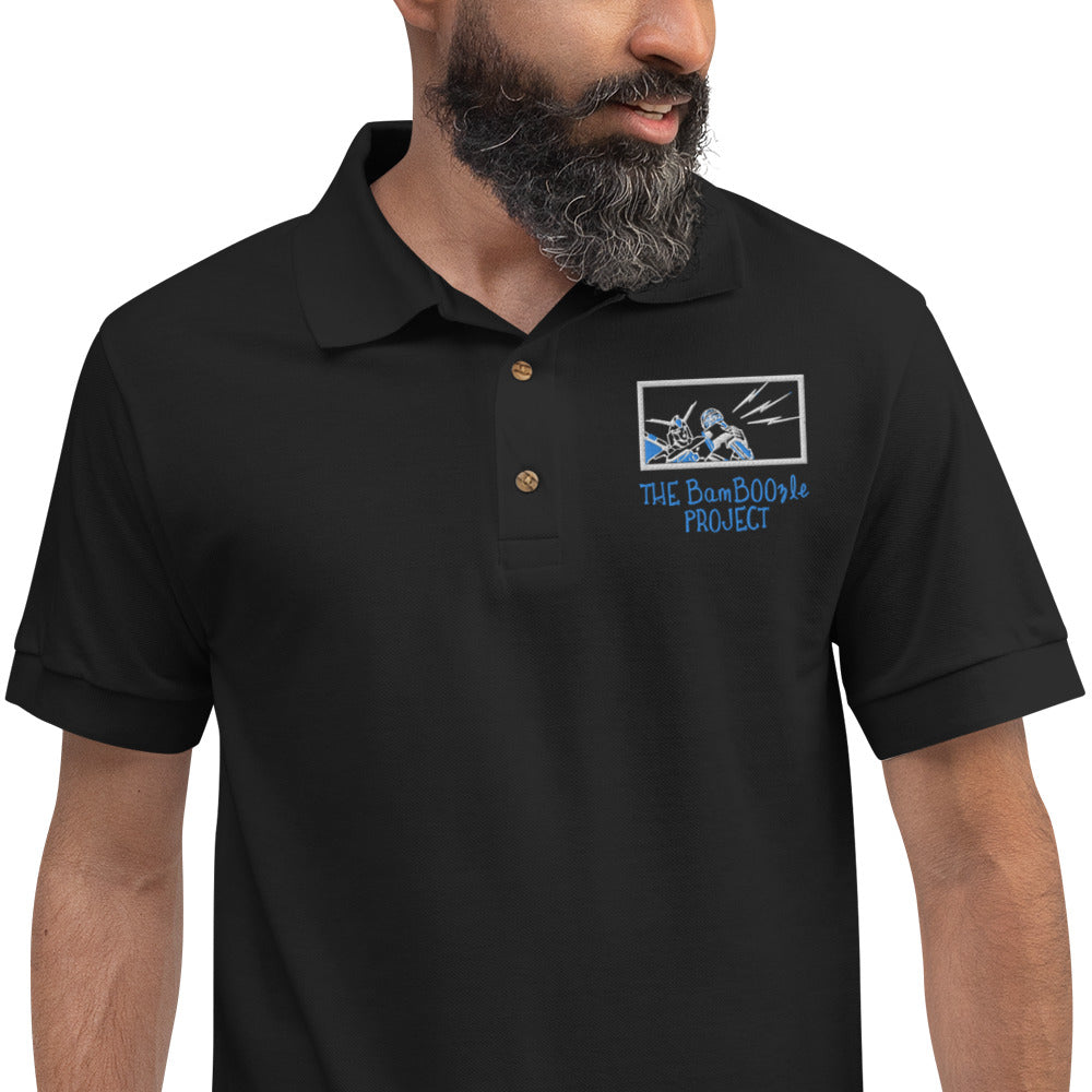 Robot Karaoke Embroidered Polo Shirt