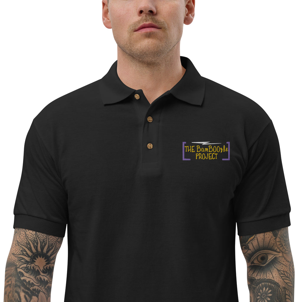 BamBoozle Project Yellow & Purple Embroidered Polo Shirt