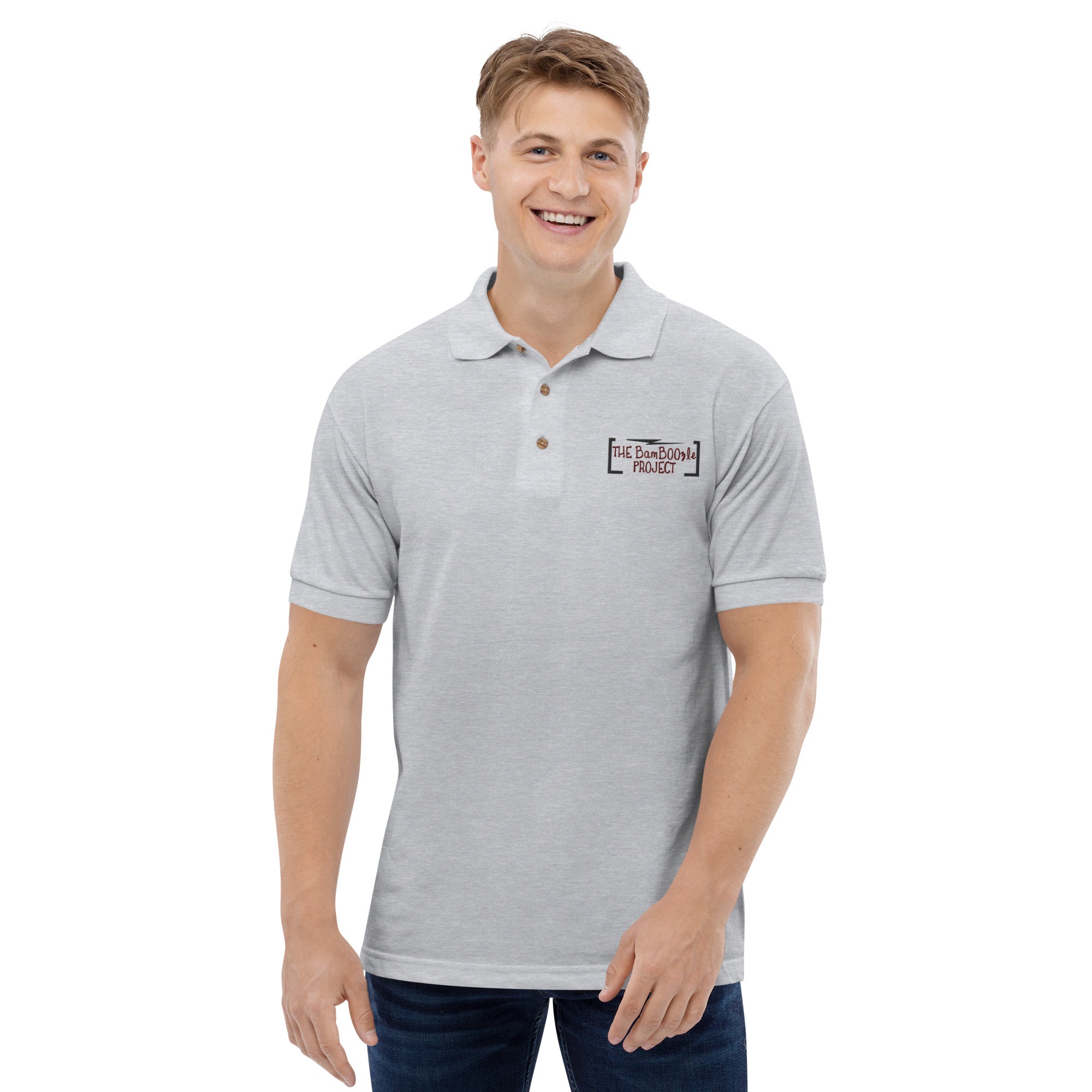 Black & Red Embroidered Polo Shirt