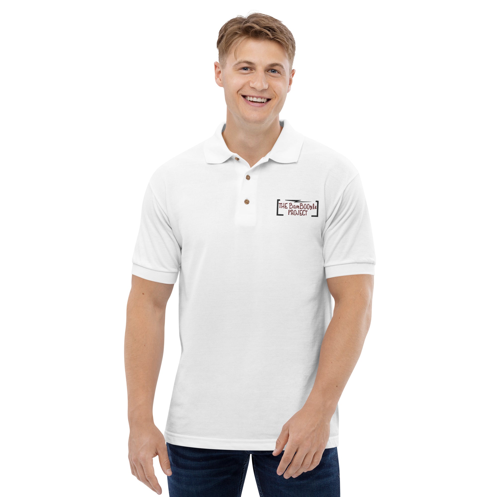 Black & Red Embroidered Polo Shirt