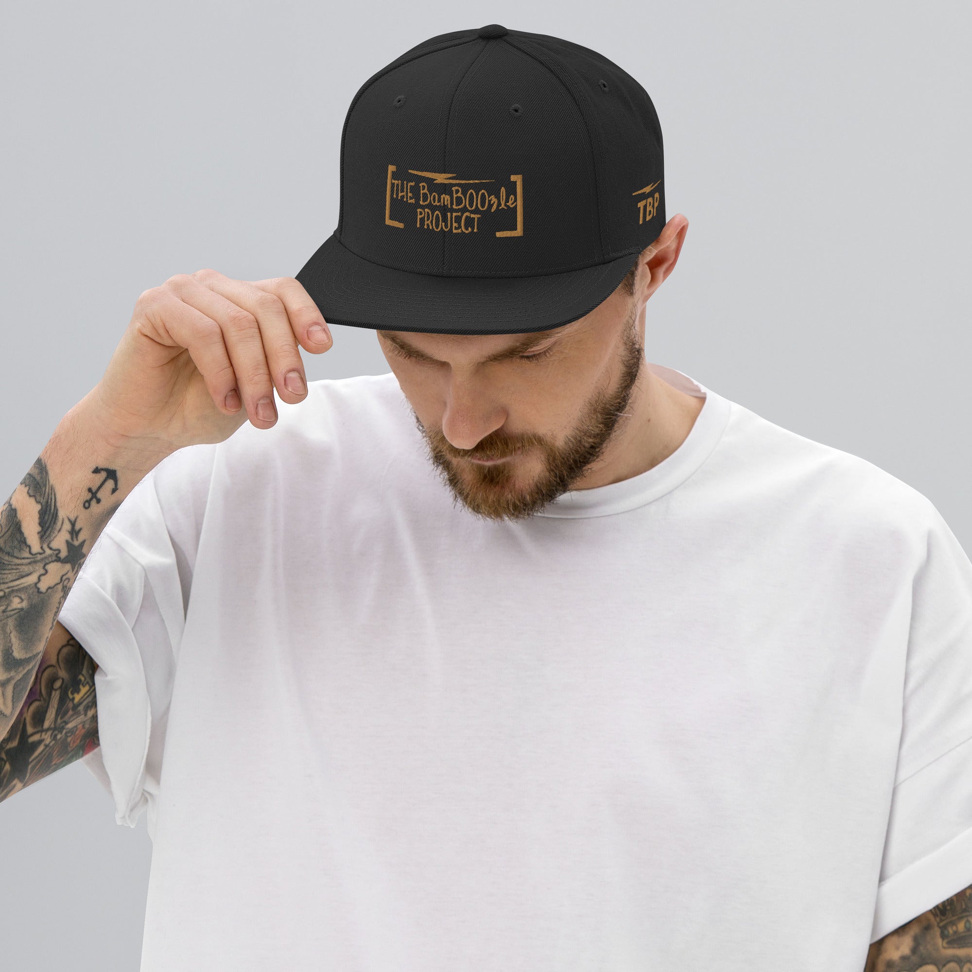 Black & Gold Snapback Hat