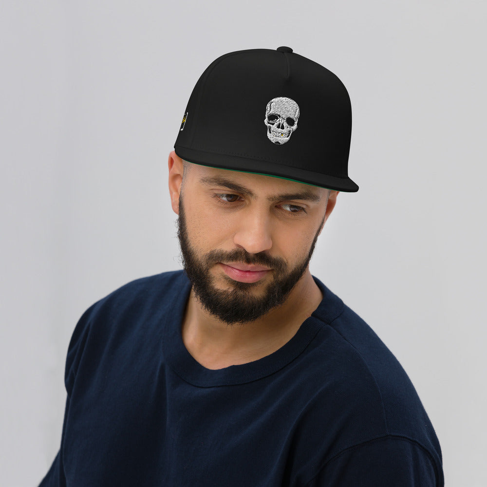 Skull Crusher Embroidered Flat Bill Cap