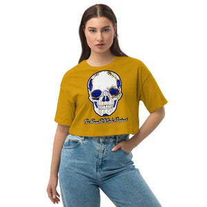 Electric Sugar Skull Loose Drop Shoulder Crop Top