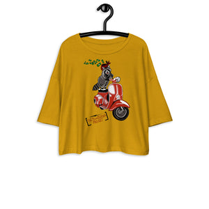 Scoot The Loot Loose drop shoulder crop top
