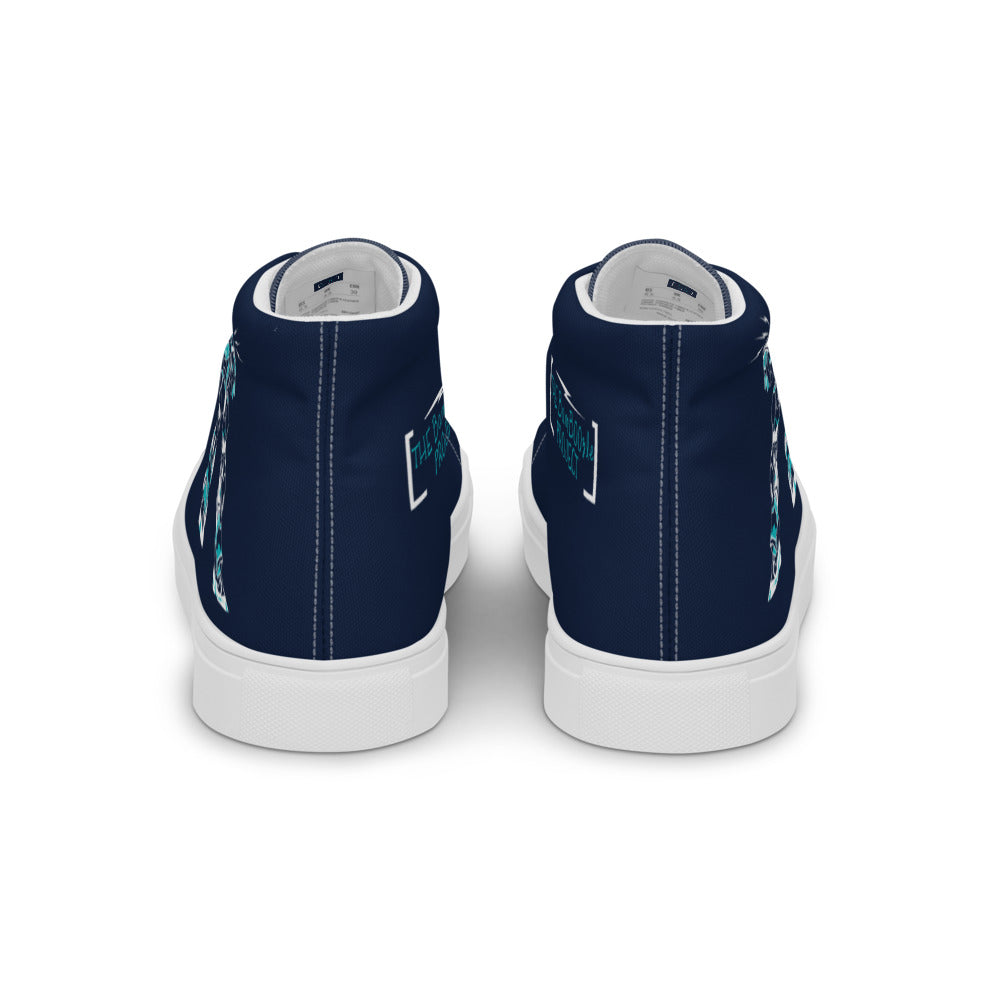 Robot Karaoke Men’s high top canvas shoes
