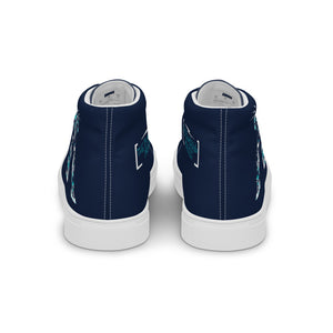 Robot Karaoke Men’s high top canvas shoes