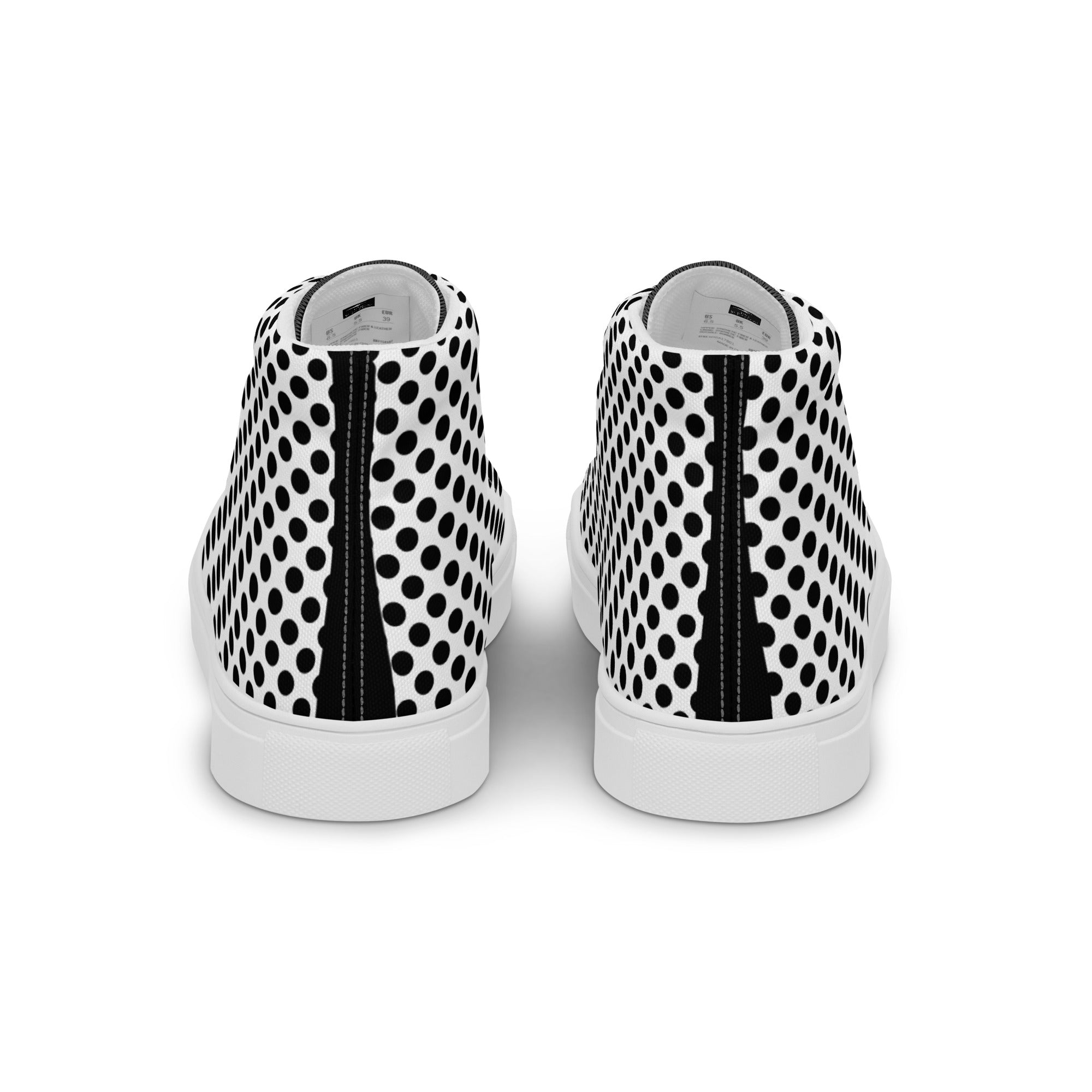 Polka Dot Men’s High Top Canvas Shoes