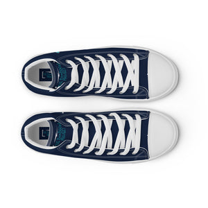 Robot Karaoke Men’s high top canvas shoes