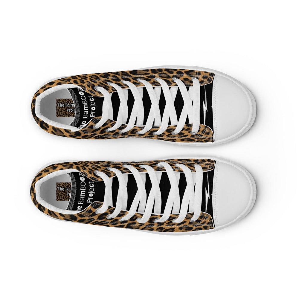 "The Eli" Cheetasaurus-Flex Men’s high top canvas shoes