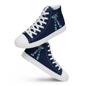Robot Karaoke Men’s high top canvas shoes