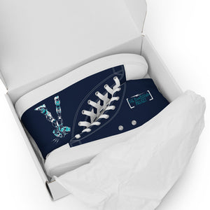 Robot Karaoke Men’s high top canvas shoes