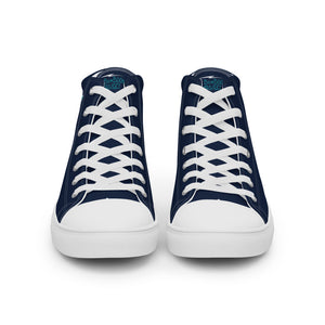 Robot Karaoke Men’s high top canvas shoes