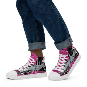 Men’s T-Rex in Times Square high top canvas shoes