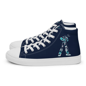 Robot Karaoke Men’s high top canvas shoes