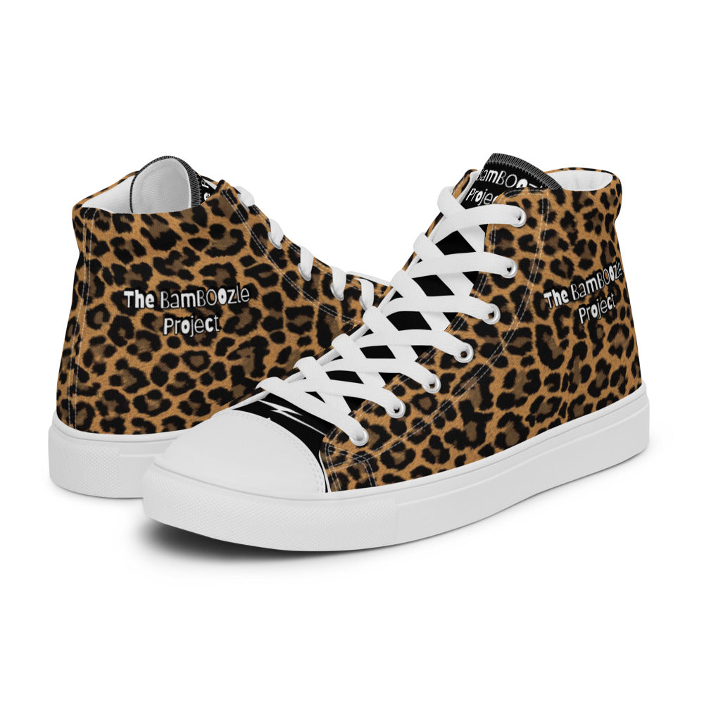 "The Eli" Cheetasaurus-Flex Men’s high top canvas shoes