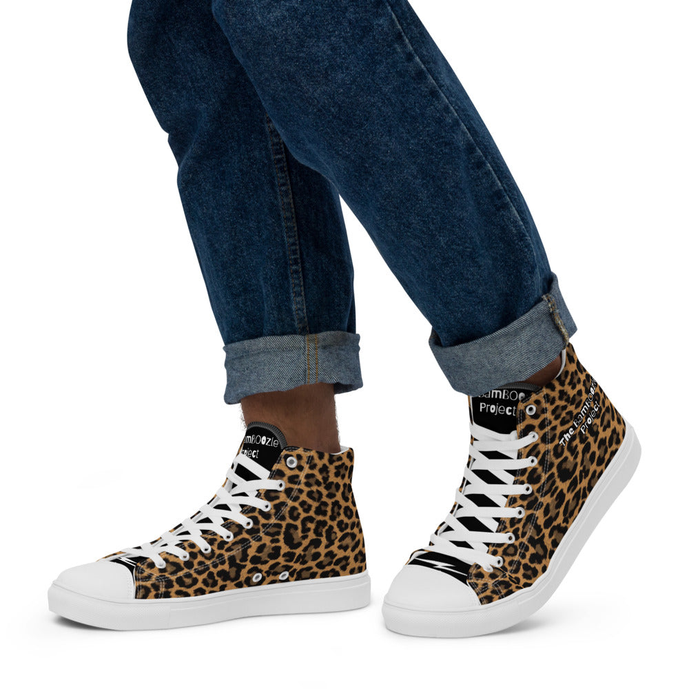"The Eli" Cheetasaurus-Flex Men’s high top canvas shoes