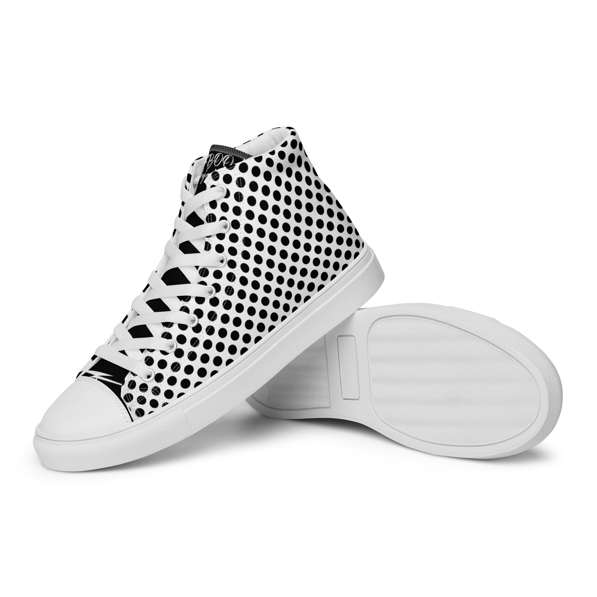 Polka Dot Men’s High Top Canvas Shoes