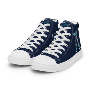 Robot Karaoke Men’s high top canvas shoes