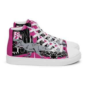 Men’s T-Rex in Times Square high top canvas shoes