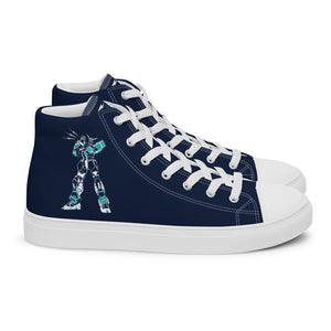 Robot Karaoke Men’s high top canvas shoes