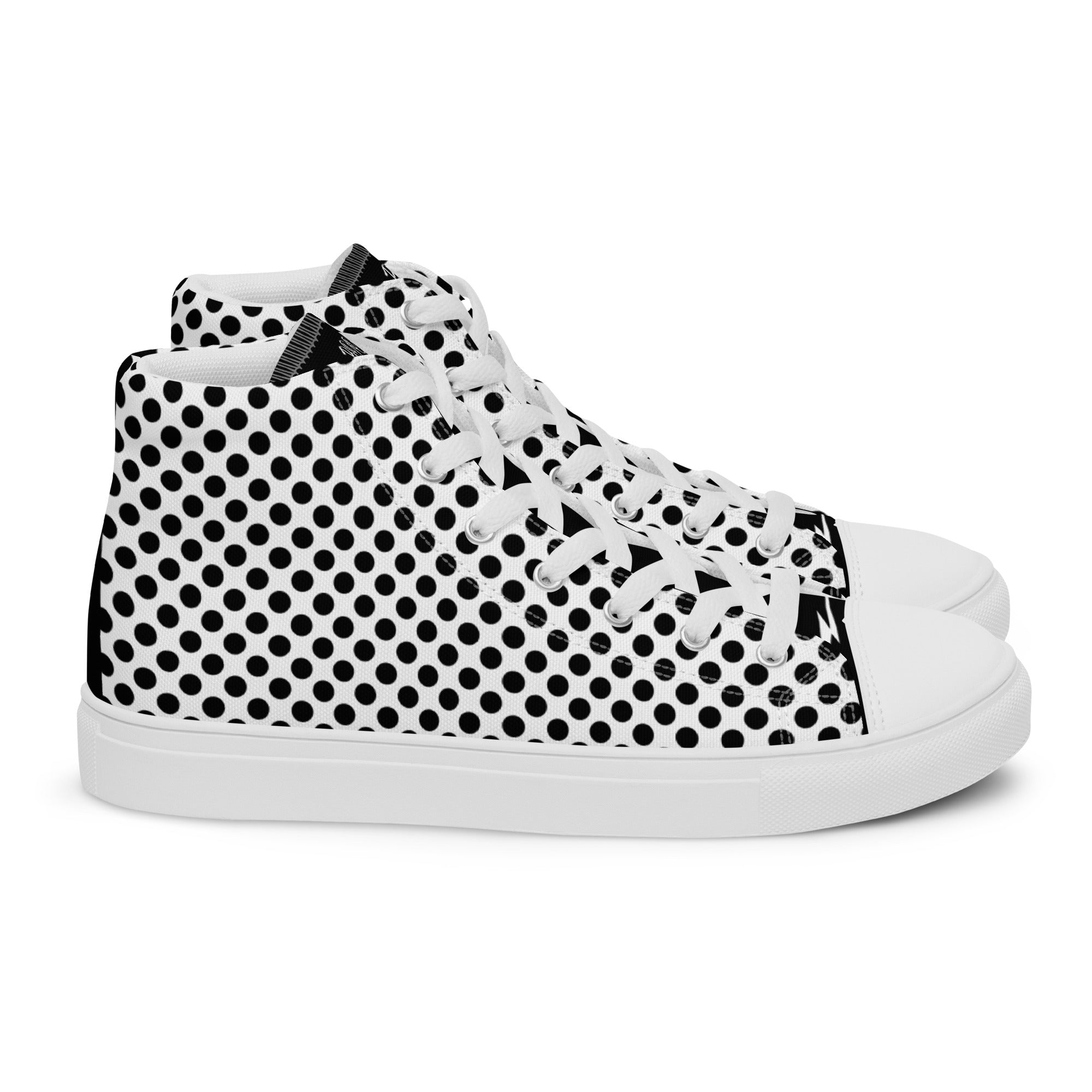Polka Dot Men’s High Top Canvas Shoes