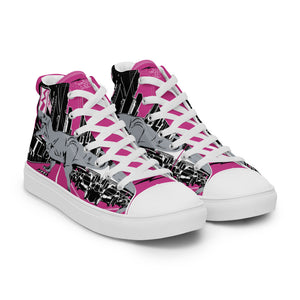 Men’s T-Rex in Times Square high top canvas shoes
