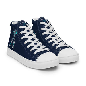 Robot Karaoke Men’s high top canvas shoes