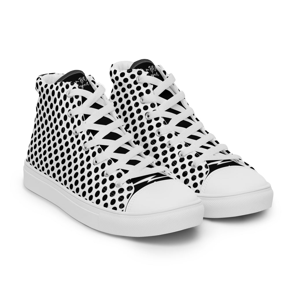 Polka Dot Men’s High Top Canvas Shoes