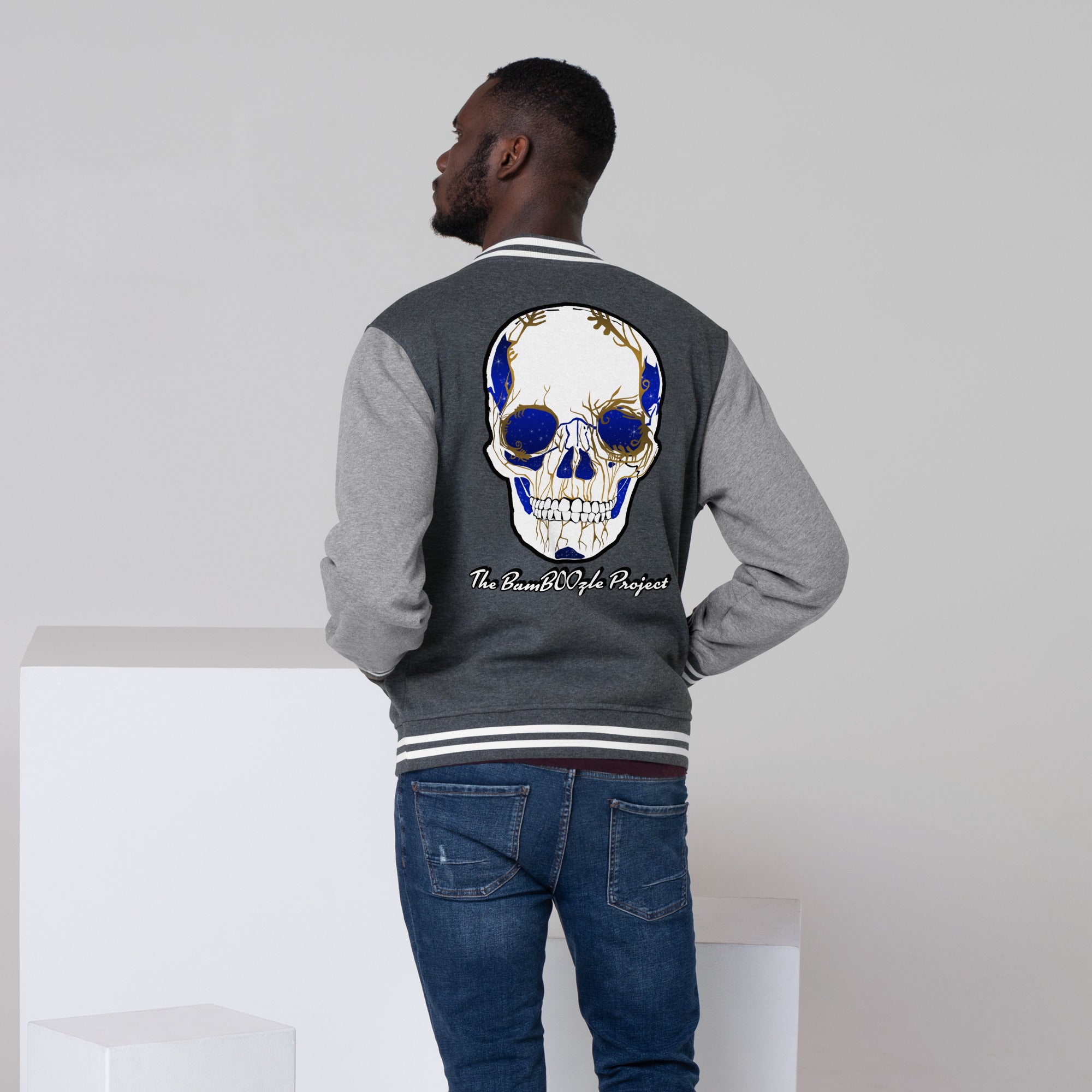 Electric Sugar Skull Men's Letterman Jacket