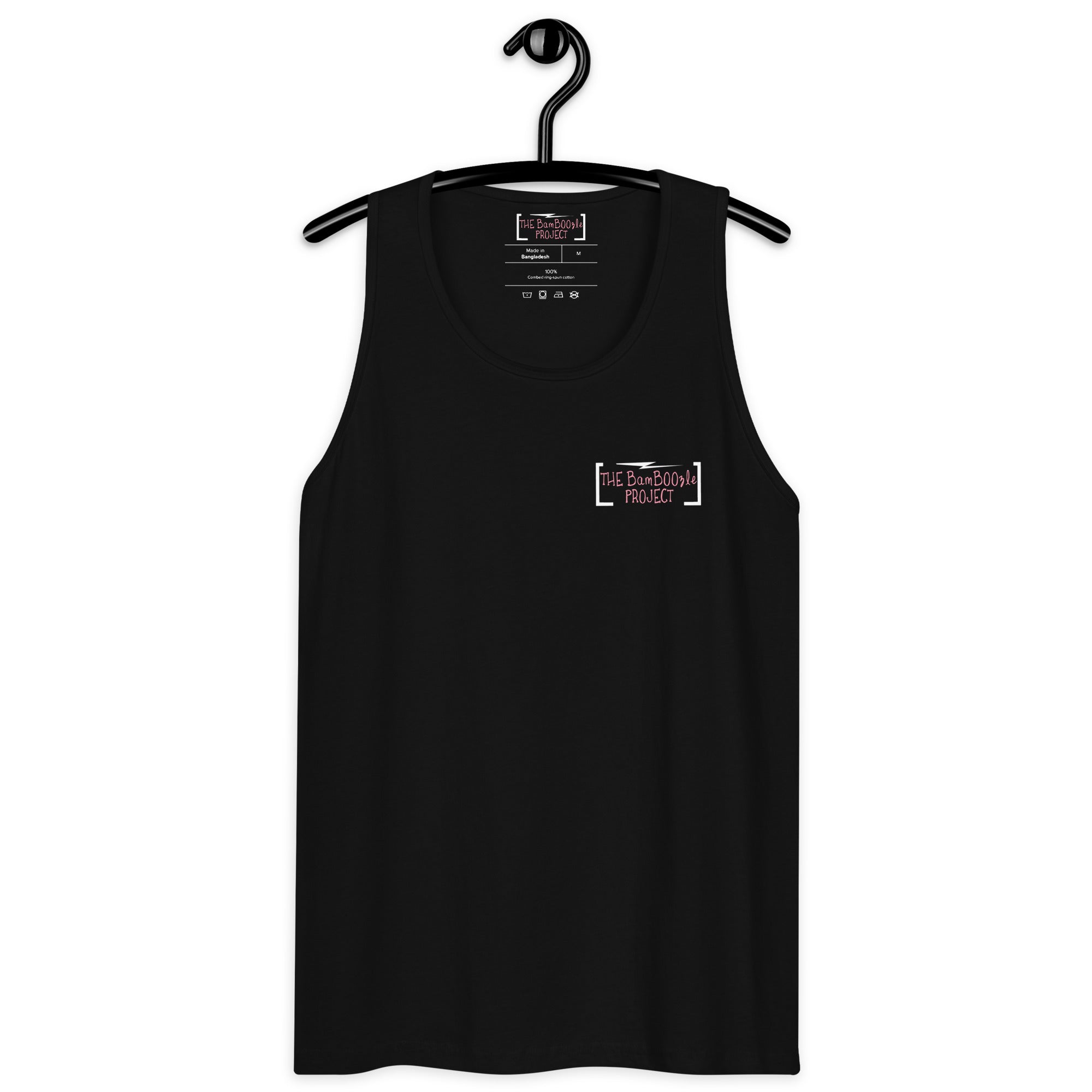 Skull Crusher Pink - back logo - Men’s premium tank top