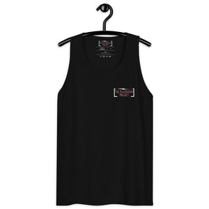Skull Crusher Pink - back logo - Men’s premium tank top