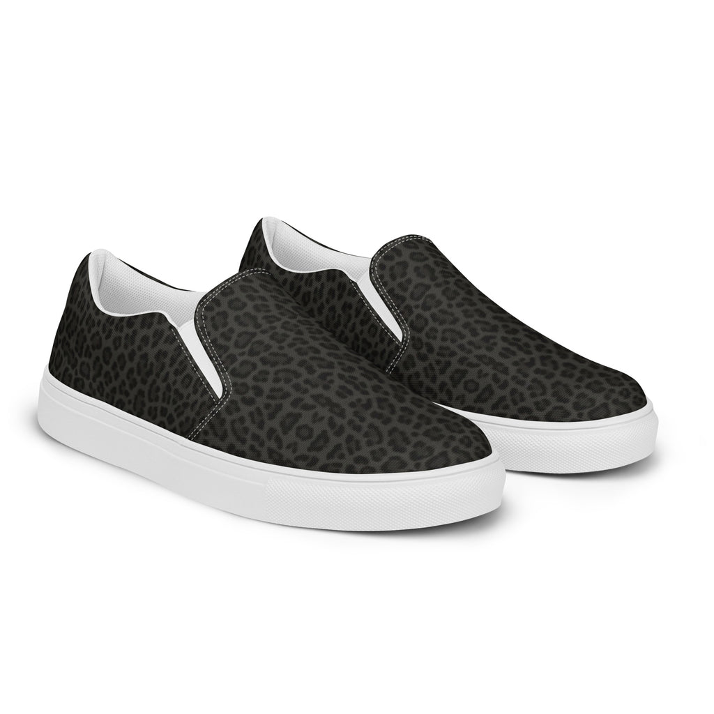 Black Cheetah Men’s slip-on canvas shoes