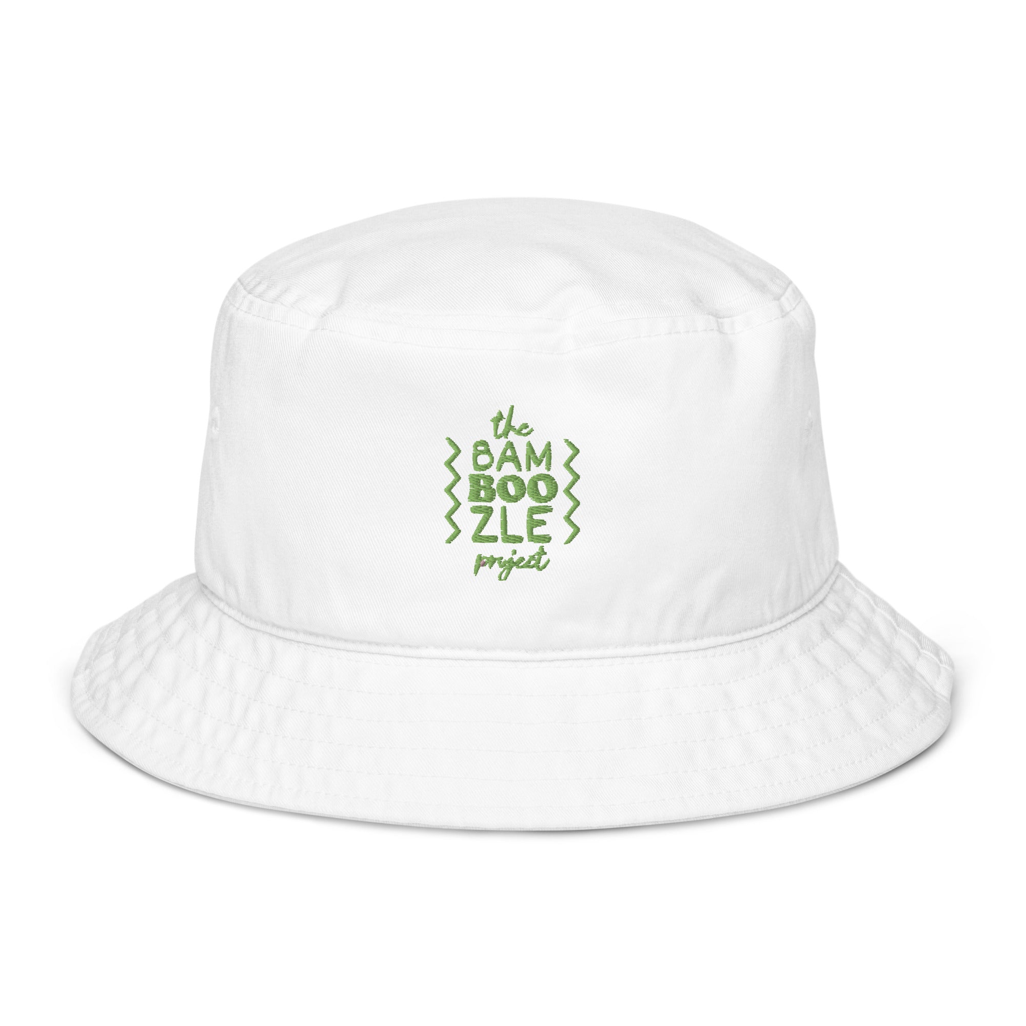 BamBoozle Stacked Green Embroidered Organic Bucket Hat