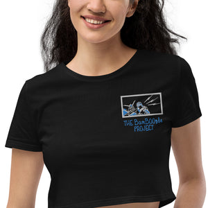 Robot Karaoke Embroidered Organic Crop Top