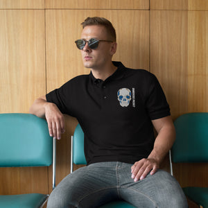 Electric Sugar Skull Embroidered Men's Premium Polo