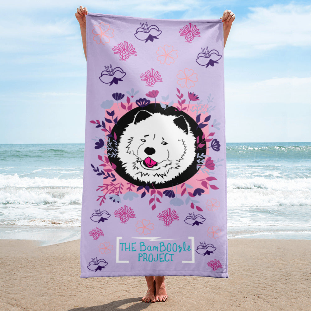 Chimothy Chowder Floralpup Beach Towel