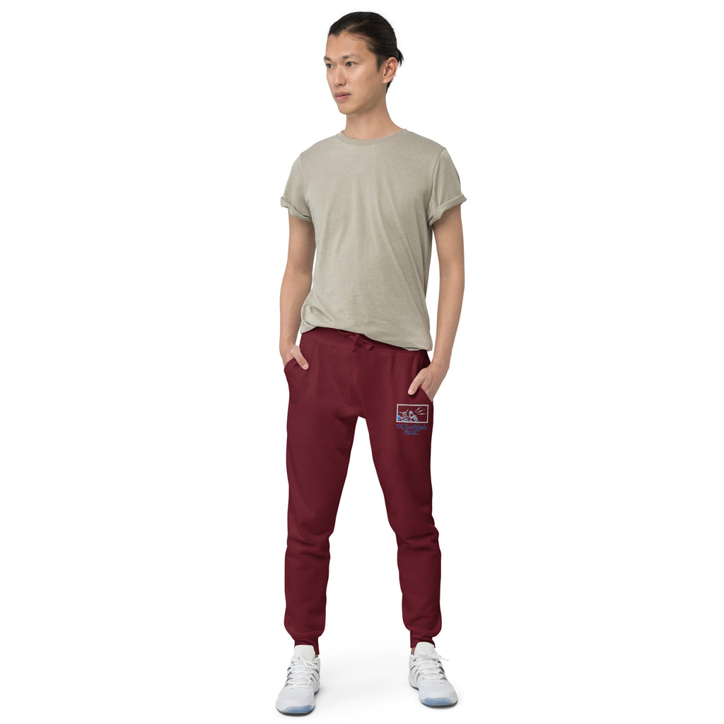 Robot Karaoke Embroidered Unisex fleece sweatpants