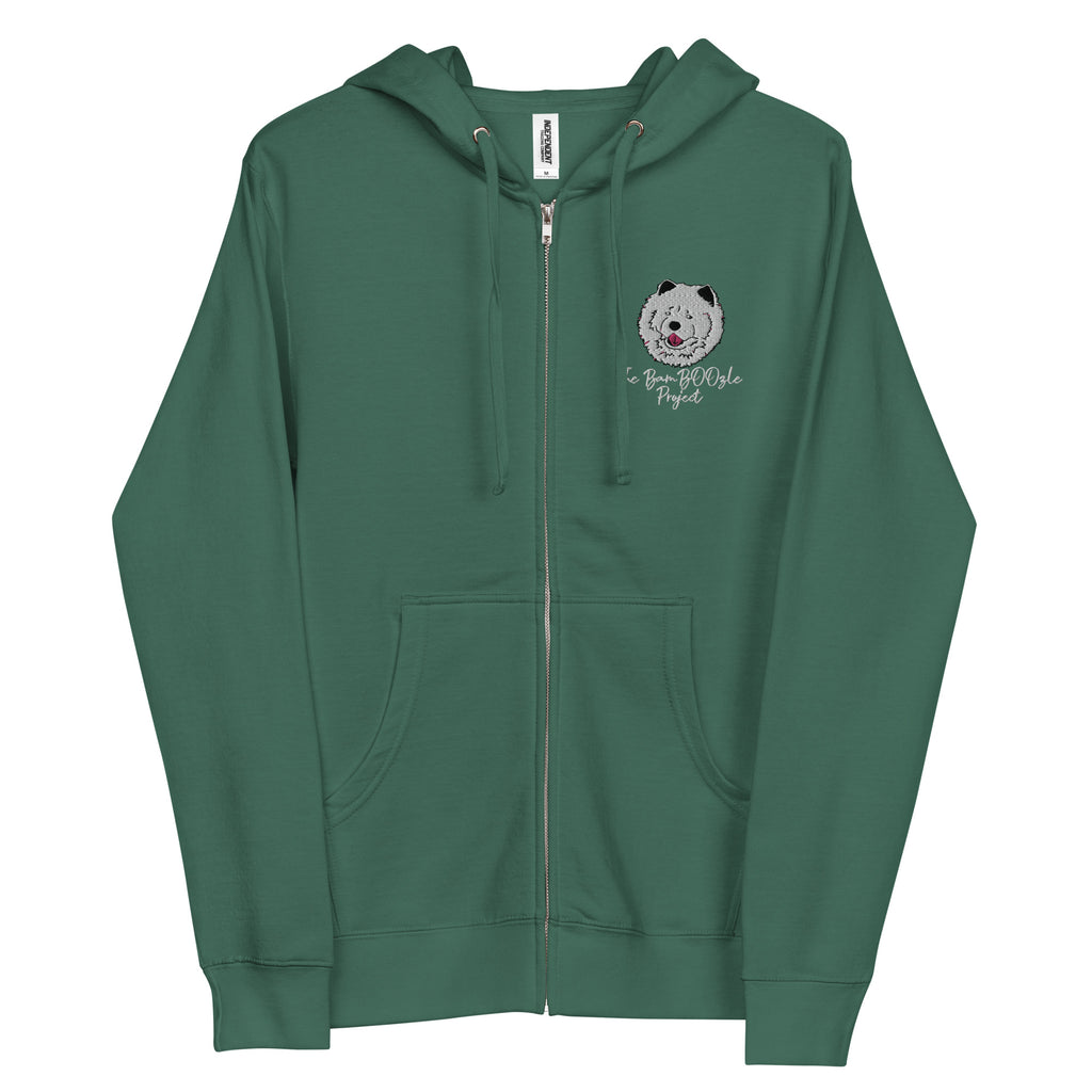 Chimmie Chow Embroidered Unisex Fleece Zip Up Hoodie