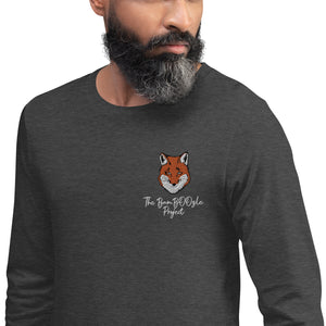 Gentleman Fox Embroidered Unisex Long Sleeve Tee