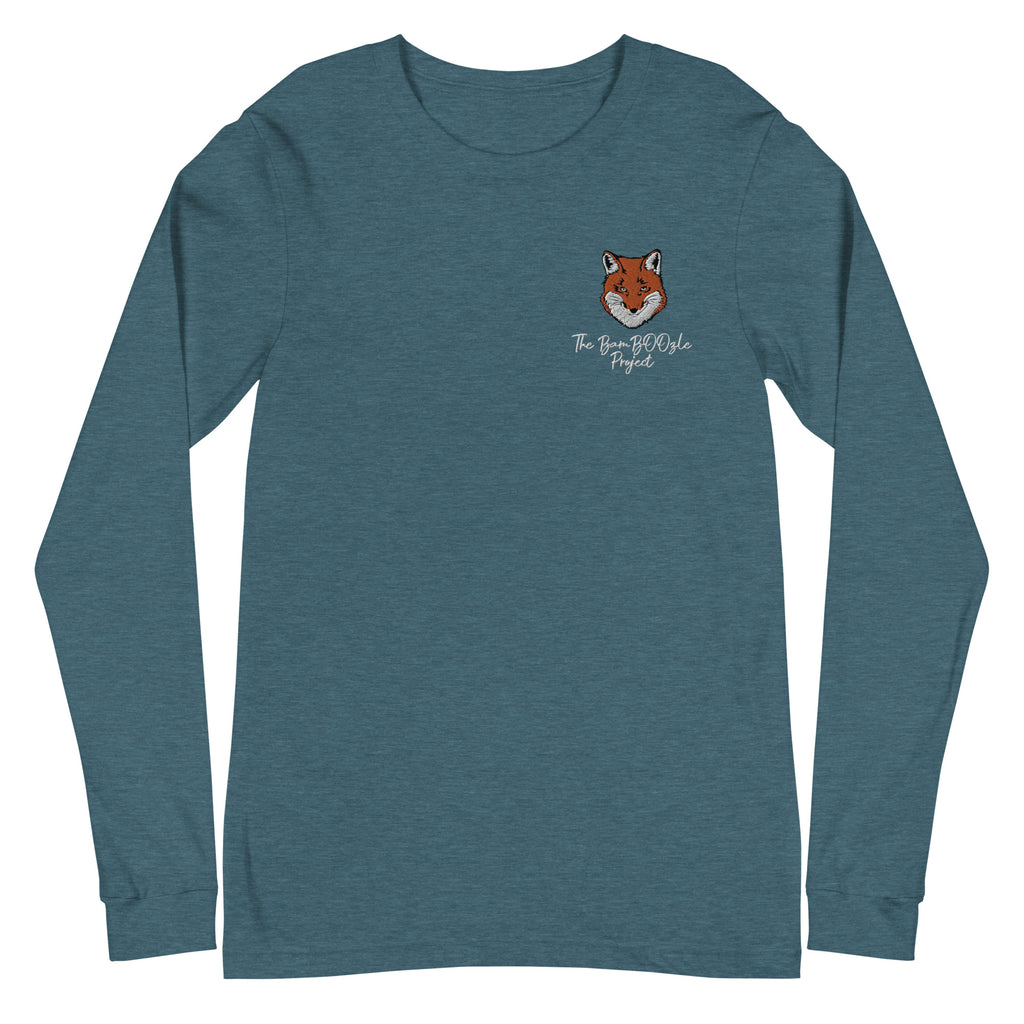 Gentleman Fox Embroidered Unisex Long Sleeve Tee