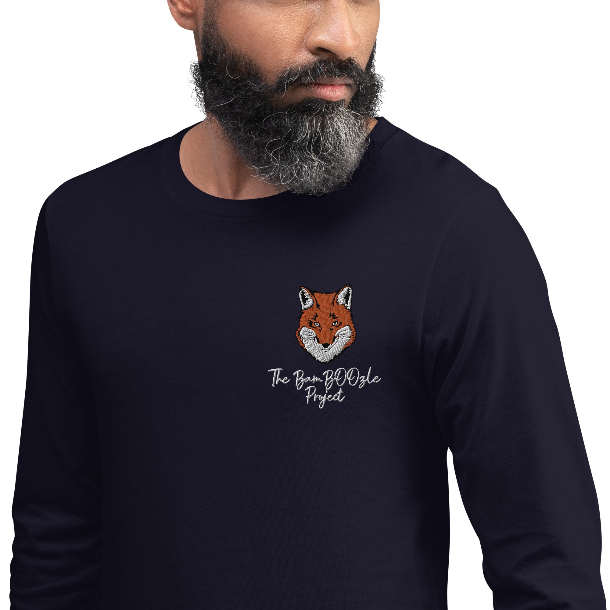 Gentleman Fox Embroidered Unisex Long Sleeve Tee
