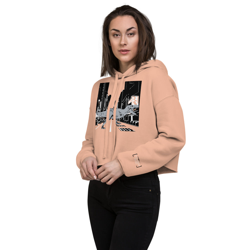 Women's T-Rex in Times Square Crop Hoodie