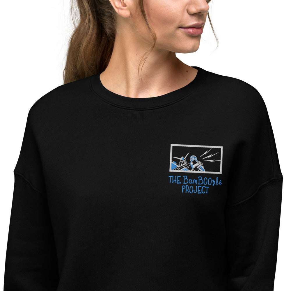 Robot Karaoke Embroidered Crop Sweatshirt