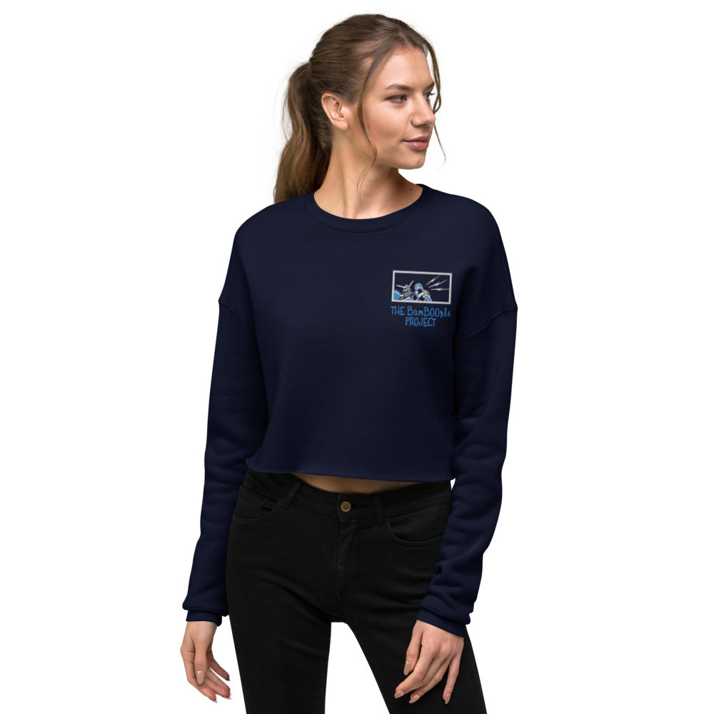 Robot Karaoke Embroidered Crop Sweatshirt