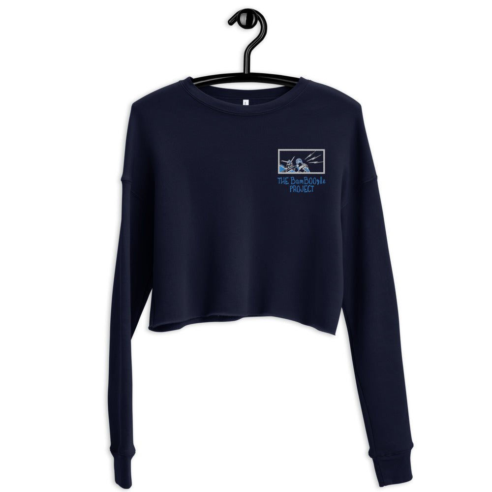 Robot Karaoke Embroidered Crop Sweatshirt