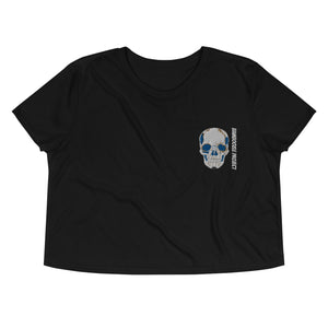 Electric Sugar Skull Embroidered Crop Top