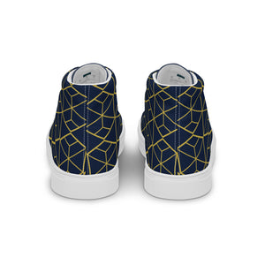Blue & Gold Women’s high top canvas shoes
