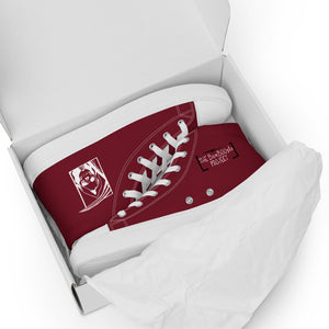 Women’s Gold Tooth Reaper Burgundy high top canvas shoes