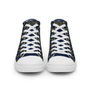 Blue & Gold Women’s high top canvas shoes