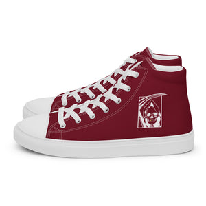 Women’s Gold Tooth Reaper Burgundy high top canvas shoes